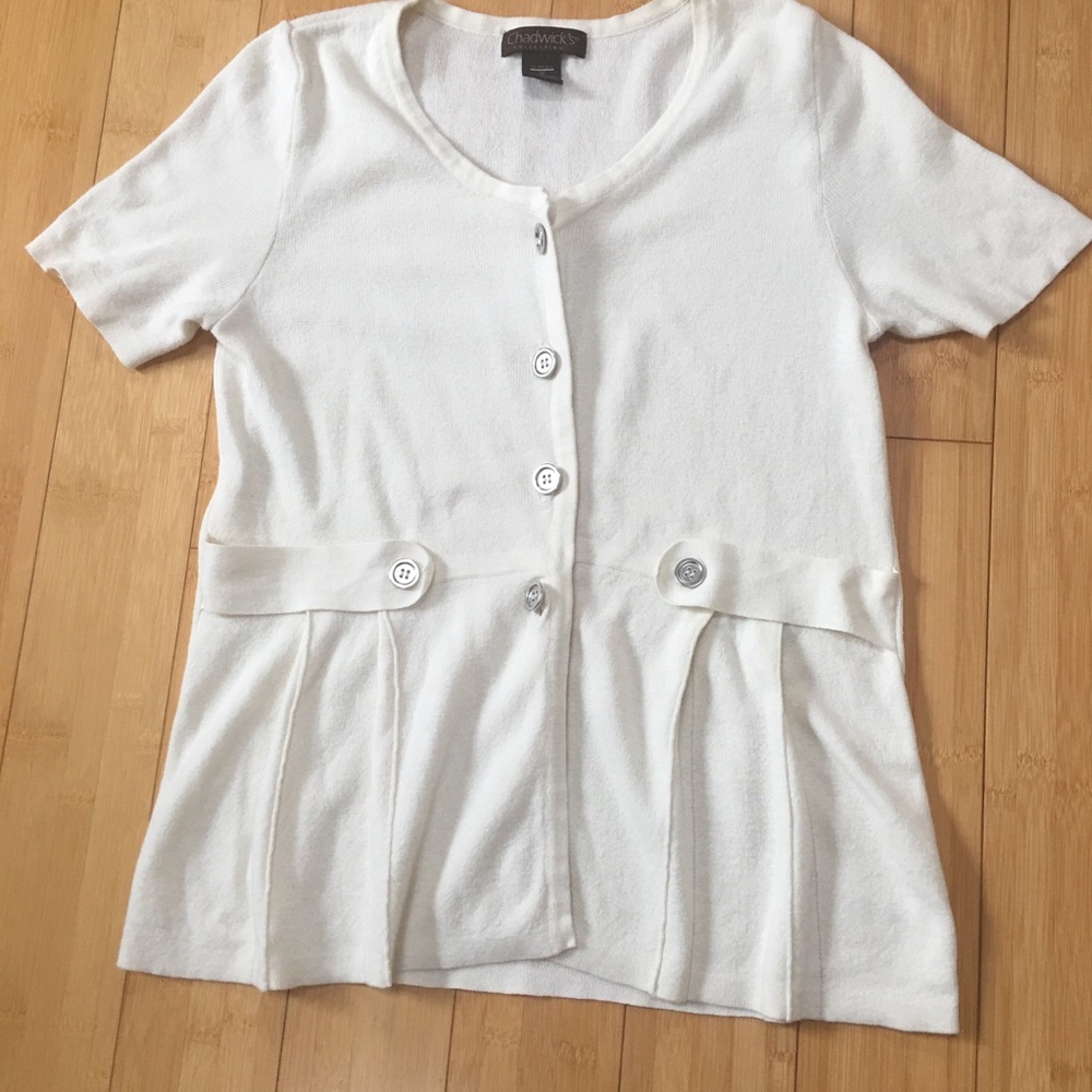 Chadwick’s cream button up blouse sweater